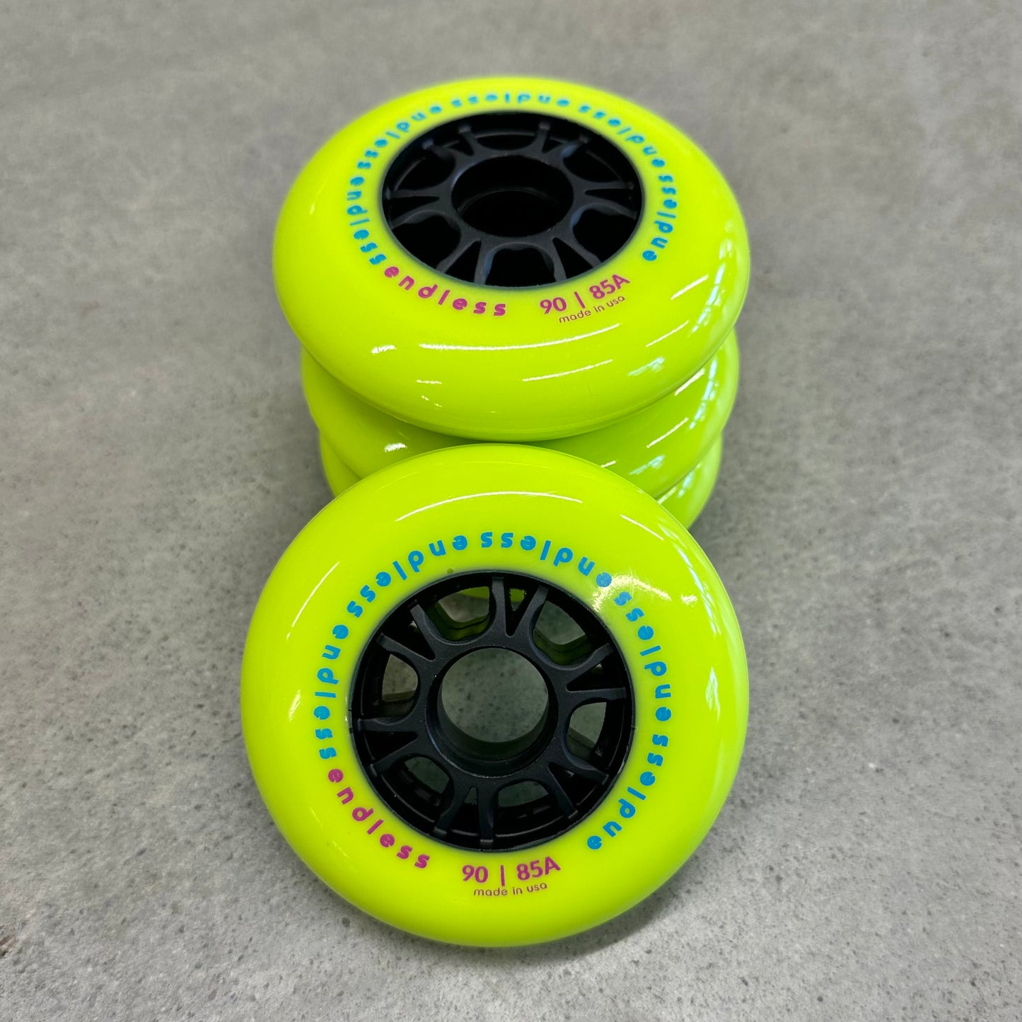 Endless 90 mm Wheels - Neon Yellow