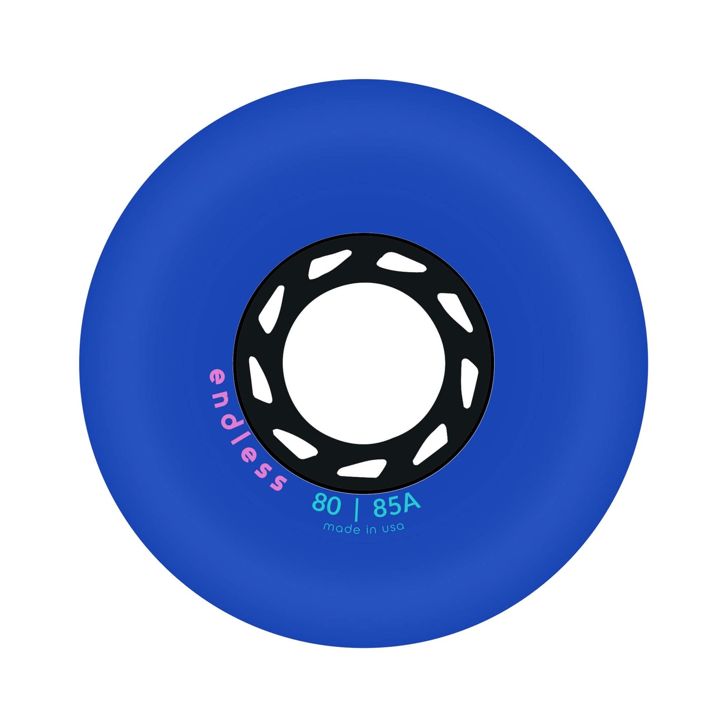 Endless Blading Co. 80 mm blue inline skate wheel with bullet profile and black high-performance core