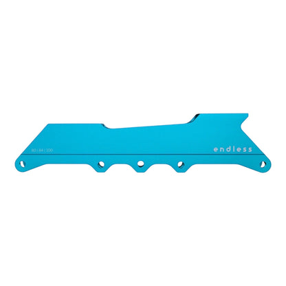 Endless Blading Co. 80 Classic Frame in bright blue CNC-machined aluminum for urban and freeride inline skates.