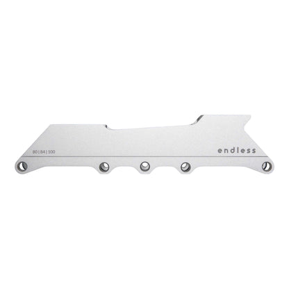 Endless Blading Co. 80 Classic silver CNC-machined aluminum frame for urban and freeride skates with 165mm mounting.
