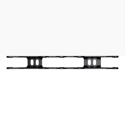 Endless Blading Co. 90 Classic black CNC-machined aluminum inline skate frame viewed from the top