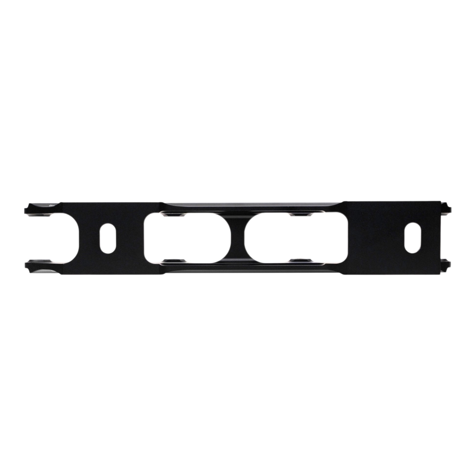 Endless Blading Co. black aluminum slalom skate frame with 165mm mounting and 2x80mm outer/2x72mm inner wheel setup.
