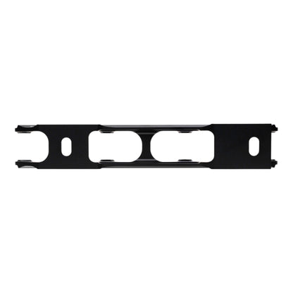 Endless Blading Co. black aluminum slalom skate frame with 165mm mounting and 2x80mm outer/2x72mm inner wheel setup.