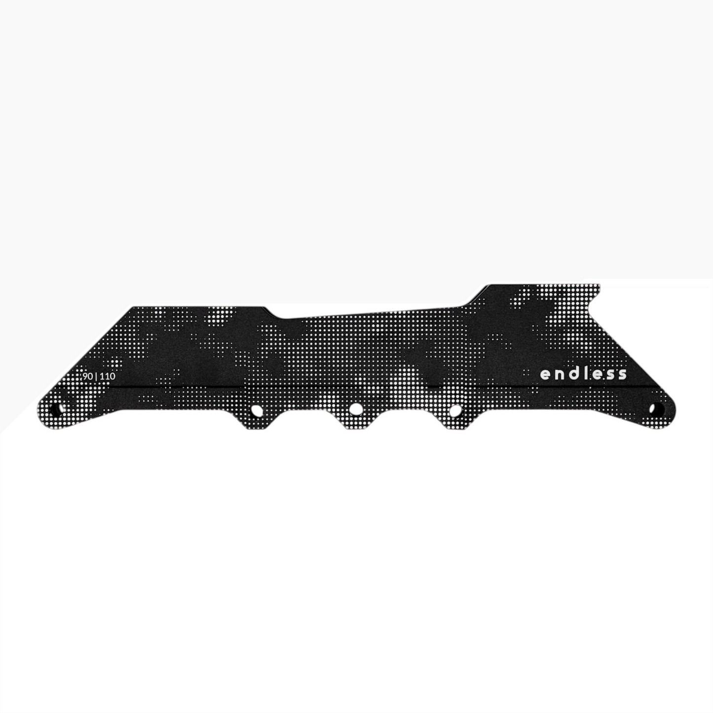 Endless Blading Co. 90 Classic urban skate frame in black with a white dot camo pattern and CNC-machined aluminum build.