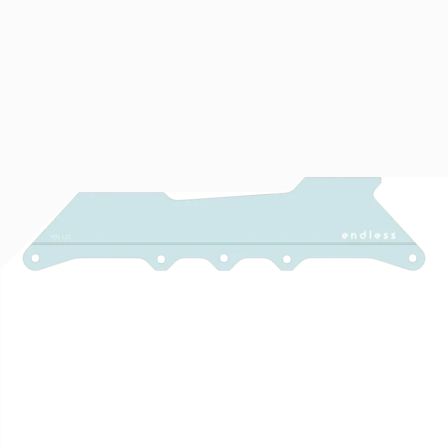 Endless Blading Co. 90 Classic aluminum urban skate frame in light blue with 4x90 and 3x110 wheel setup options.