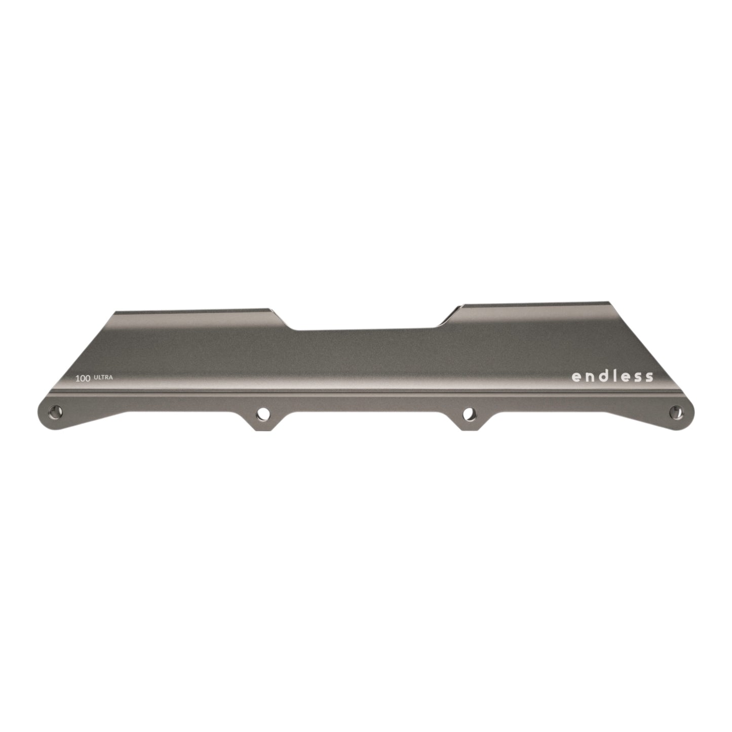 Endless Blading Co. gray aluminum 4x100mm UFS frame with Balanced Rocker for big wheel skating.