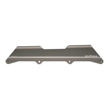 Endless Blading Co. gray aluminum 4x100mm UFS frame with Balanced Rocker for big wheel skating.
