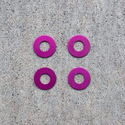 Endless Blading Co. pink aluminum Ultra Washers for inline skate frames