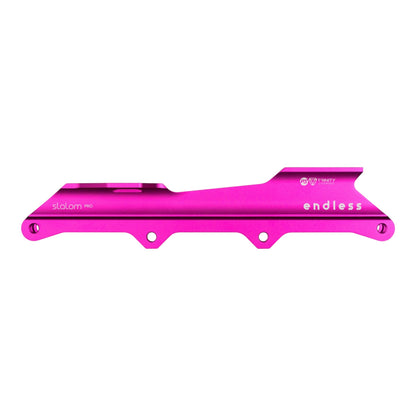 Endless Blading Co. pink aluminum slalom pro inline skate frame with TRINITY mounting