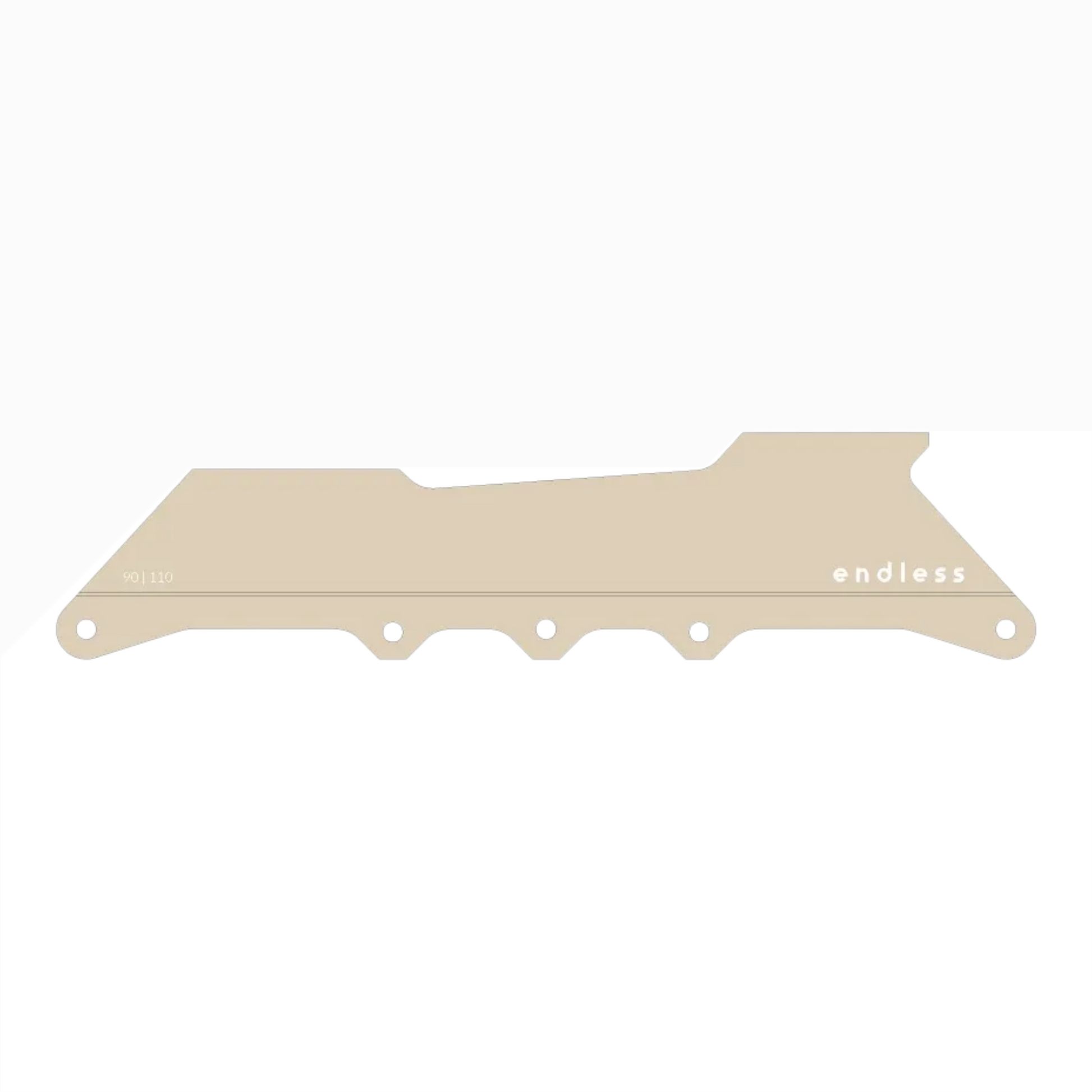 Endless Blading Co. 90 Classic Frame in a neutral tan (Sand) finish, featuring a CNC-machined aluminum urban skate design.
