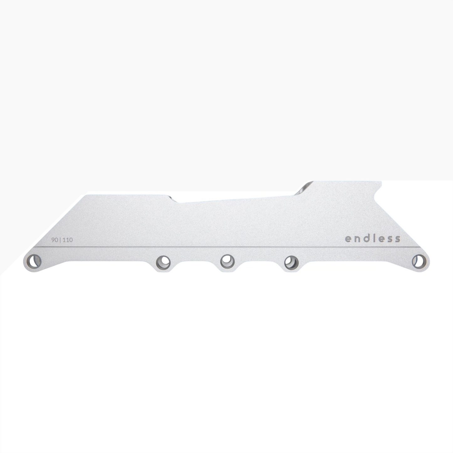 Endless Blading Co. 90 Classic silver CNC-machined aluminum skate frame for 4x90 or 3x110 wheel setups.