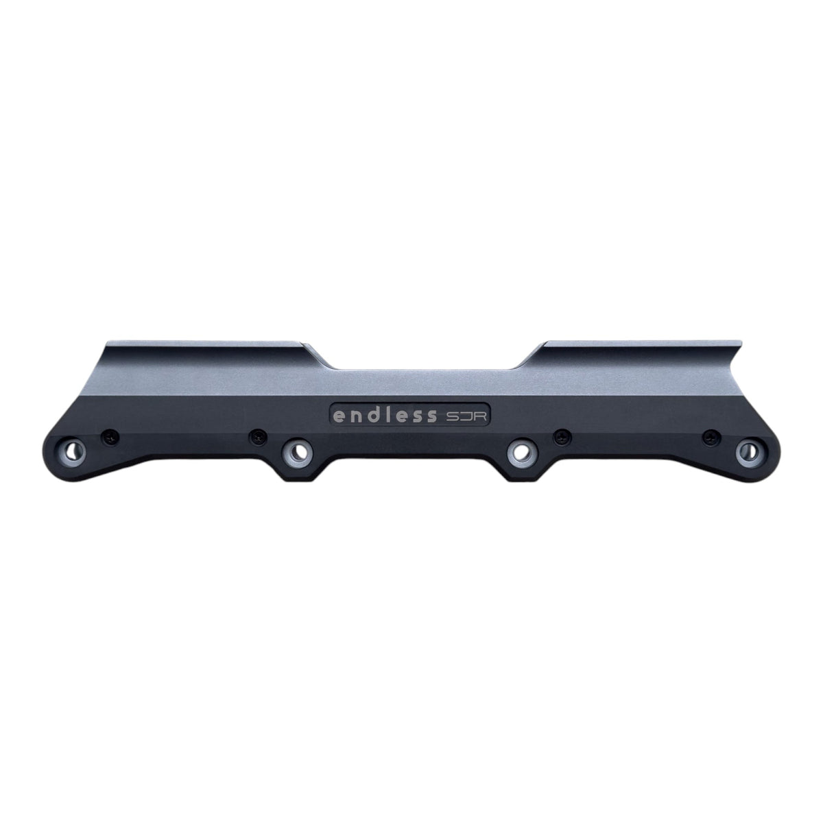 Endless Blading Co. SJR UFS powerblading frame in gray aluminum with black plastic slider for 4x84 wheel setup