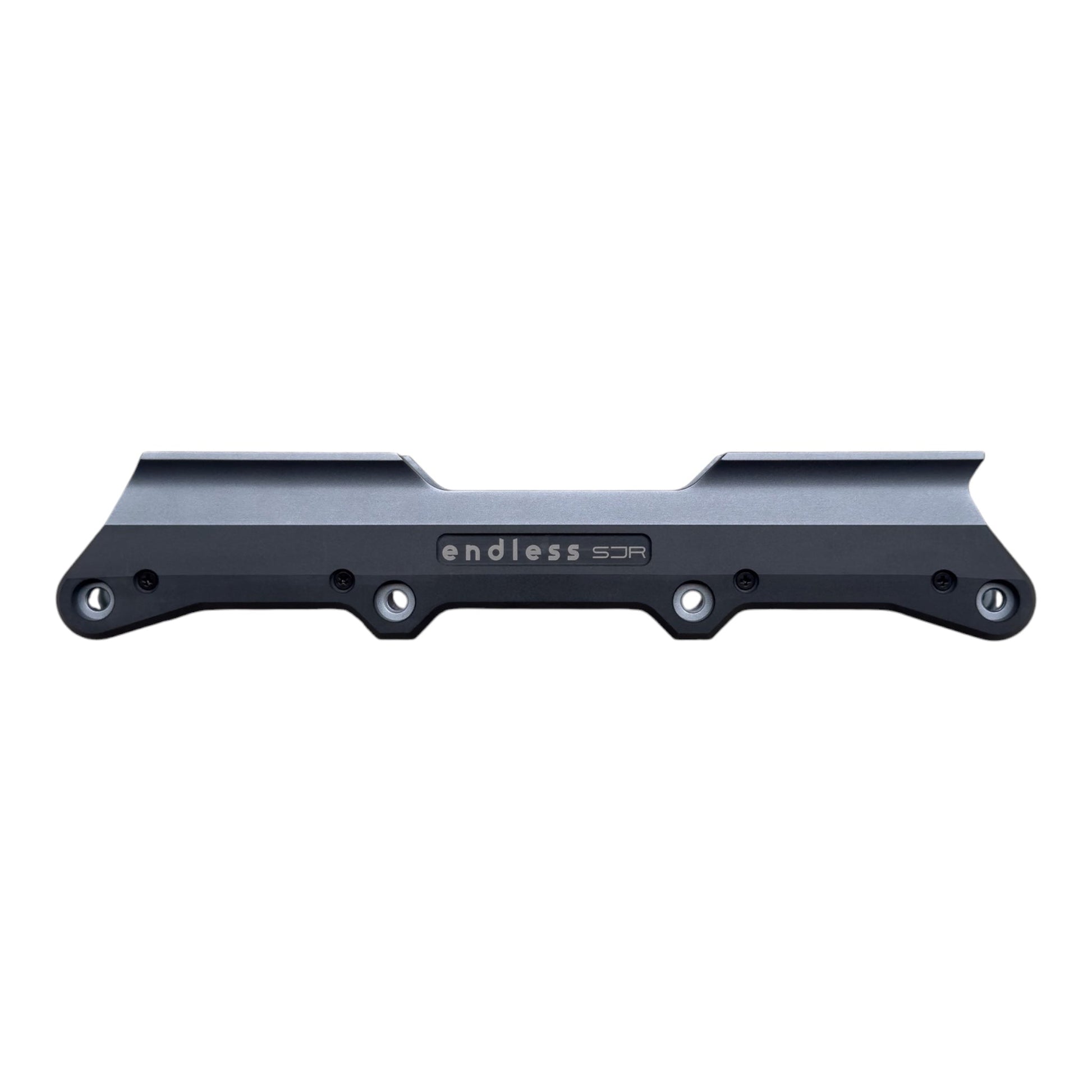 Endless Blading Co. SJR UFS powerblading frame in gray aluminum with black plastic slider for 4x84 wheel setup