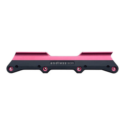 Endless Blading Co. SJR UFS powerblading frame in light red aluminum with black plastic slider for 4x84 wheel setup