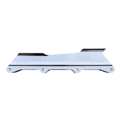 Endless Blading Co. Stoppard Frame, silver aluminum, 4x84mm single setup for urban freeride skates.